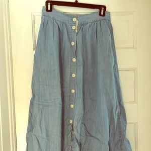 Madewell chambray midi skirt